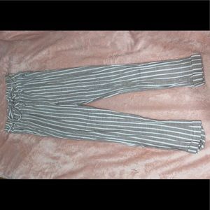 Stripped Paper bag tie waisted pants (L)
